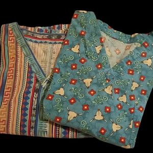 Southwestern Patterned Scrub Tops